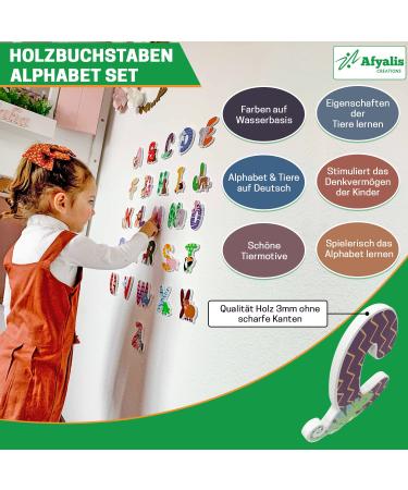 Wooden Alphabet Letters Set for Children's Room | A-Z Door Letters | Educational Name Tags & Toys | Perfect Gift for Kids - Buy Online on GoSupps.com