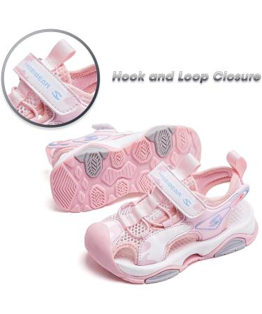 HOBIBEAR Kids Closed Toe Sports Sandals | Summer Water Shoes for Boys & Girls, Size 10 Toddler - Pink - Buy Online on GoSupps.com