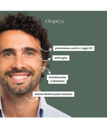  Grapey Grapey Man Revitalizer Men's Face Cream 50 ml | Moisturizing Anti-Fatic and Anti-Aging with Grape Vinaces and Grapes | Opaciating Fast Absorption Natural Formula - Buy Online on GoSupps.com