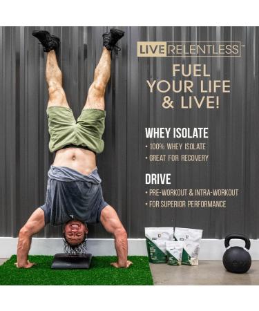 Buy Live Relentless by Tim Kennedy - All-Natural 100% Whey Protein Isolate 22g Protein Grain Free with 3 000mg Luciene - Valiant Vanilla Flavor | International Shipping Available - Buy Online on GoSupps.com
