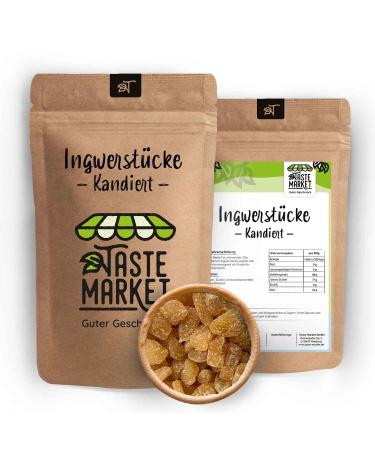 TASTE Guter Geschmack 500g of lightly candied ginger pieces | dried | ruffled | slivered | ginger | snack | pieces