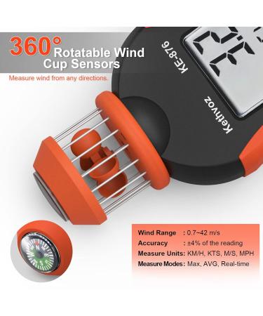 Buy Kethvoz Digital Wind Meter Anemometer - Handheld Cup Wind Speed Gauge for Sailing Windsurfing Drones & HVAC | Accurate Air Flow Measurement 0.7-42m/s - Buy Online on GoSupps.com