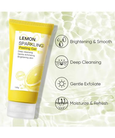 Lemon Sparkling Peeling Gel - Exfoliating Face Scrub for Brighter Skin - 4.2oz - Buy Online on GoSupps.com
