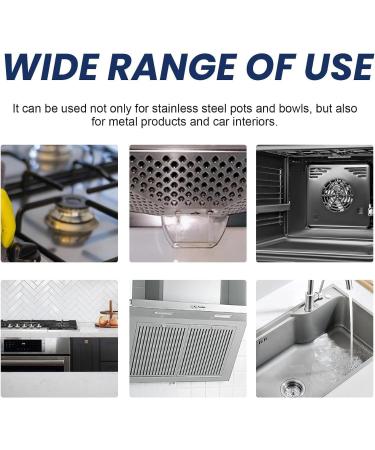 Stainless Steel Clean Wax - Nano-Technology Cleaner & Polish | Safe Residue-Free - Perfect for Ovens Sinks & Grease (3 Set - Buy Online on GoSupps.com