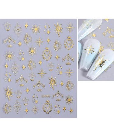 JMEOWIO 9 Sheets Moon Star SnakeNail Art Stickers Decals Self-Adhesive Nail Supplies Nail Art Design Decoration Accessories - Buy Online on GoSupps.com