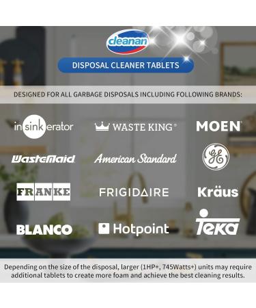 Foaming Garbage Disposal Cleaner & Deodorizer Tablets - 24 Pack Powerful Odor Eliminator Lemon Scent Natural Ingredients 1 Year Supply - Buy Online on GoSupps.com