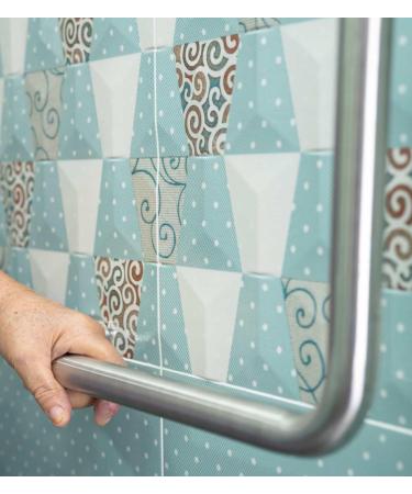 StreamWay L-Shapped Stainless Steel Bathroom Grab Bar 36 inch - Buy Online on GoSupps.com