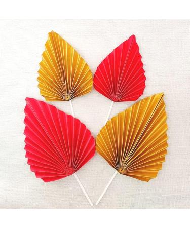 12 PCS Palm Leaf Fan Cake Topper Palm Spear Leaf Cupcake Toppers Cake Insert Decoration Leaves Topper for Party Wedding Cake Decorating - Buy Online on GoSupps.com