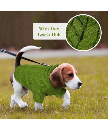 Elegant Hjumarayan Dog Sweater for Medium Dogs - Warm & Stylish Green Sweater with Leash Hole - Perfect for French Bulldogs (XXL: 70cm Chest 52cm Back) - Buy Online on GoSupps.com