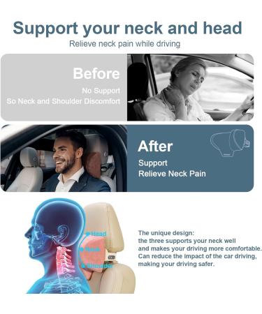 Rokehr Pink Car Seat Neck Pillow - Adjustable Memory Foam Headrest for Comfortable Ergonomic Support - Buy Online on GoSupps.com