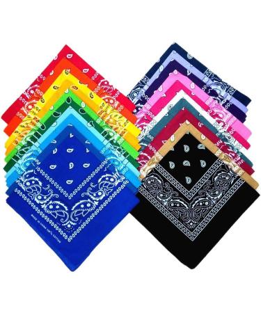 Beelooom 18Pc Men and Women Multifunctional Scarf Printed Headscarf Handkerchief Turban Hair Band Dust Mask (Random Color) - Buy Online on GoSupps.com