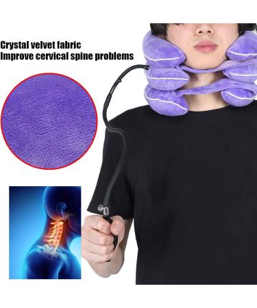 Cervical Neck Traction Device - Inflatable Adjustable Neck Support for Pain Relief & Traction (Purple) - International Shipping Available - Buy Online on GoSupps.com