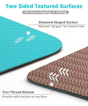 Heathyoga Eco Friendly Non Slip Yoga Mat 72x26 1/4 Thickness - Turquoise - Buy Online on GoSupps.com