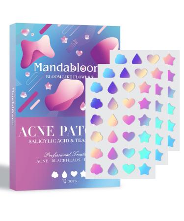 Acne Patches Pimple Patches for Face with Natural Green Algae Extract & Tea Tree Oil - Mandabloom Hydrocolloid Acne Patches - Cover and Reduce Zits, Pimples, Blemishes, Spots - Dermatologist Reviewed Selfcare - 72 Dots Cute Shine Patches - Buy Online on GoSupps.com