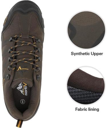 NORTIV 8 Men's Low Top Waterproof Hiking Shoes - Size 9.5 Brown/Black/Tan - Buy Online on GoSupps.com