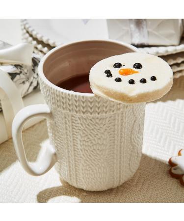 Two's Company Cable Knit Pattern Mug 18 fl oz Ceramic with 6 Snowman Marshmallow Toppers - Buy Online on GoSupps.com