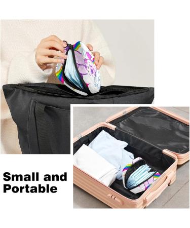 Stylish Menstruation Pad Bag with Zipper | Women's Napkin & Tampon Collection Bag - Smiling Unicorn Design - Buy Online on GoSupps.com