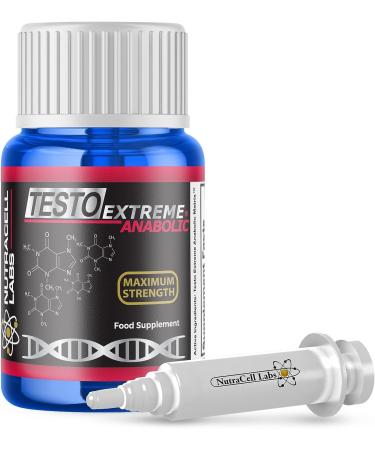 Testo Extreme Anabolic : Testosterone Booster Supplement for Muscle Growth Strength (60ml (2 Bottle)) 1 Fl Oz (Pack of 2)