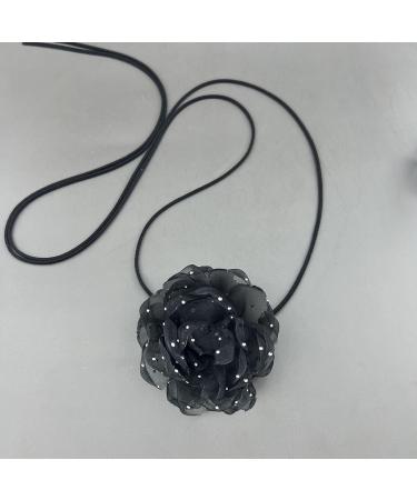 Southjieling 3D Rose Necklace - Versatile Collarbone Chain & Fashionable Black Flower Accessory - Buy Online on GoSupps.com