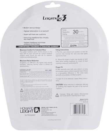 Howard Leight Leightning L3 Shooting Earmuff (R-03318) - Black Headband | NRR 30 - Buy Online on GoSupps.com