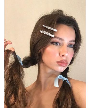 4PCS Rhinestone Flower Hair Barrettes Alligator Hair Clips for Women - Silver - Buy Online on GoSupps.com