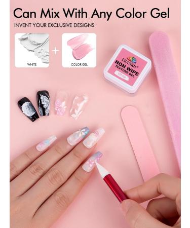  EBANKU EBANKU 3D Textured No Wipe Gel for Nail Art Thick Sculpting Gel with Sand Structure for Embossed Painting and Relief Designs Solid Color for 3D Nail Decoration White - Buy Online on GoSupps.com