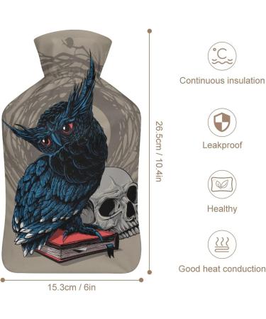 Owl Skeleton Hot Water Bottle with Plush Cover | Hand Warmer for Adults & Kids - 26.5x15.3cm | International Shipping Available - Buy Online on GoSupps.com