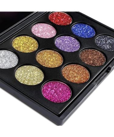 12 Colors Professional Makeup Powder Long Lasting Shimmer Eyeshadow Palette Mineral Pressed Glitter - Buy Online on GoSupps.com