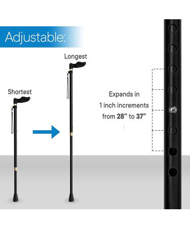 RMS Orthopedic Walking Cane - Adjustable Offset Design for Arthritis & Carpal Tunnel - Right-Handed Handle - Buy Online on GoSupps.com
