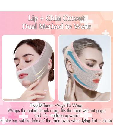 2Pcs Beauty Face Sculpting Sleep Mask - Reusable V Line Shaping & Lifting Masks (Pink) | International Shipping - Buy Online on GoSupps.com