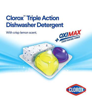 Clorox Triple Action +OxiMax Dishwasher Detergent Pacs - 41 Count Lemon Scent - Pack of 1 - Buy Online on GoSupps.com