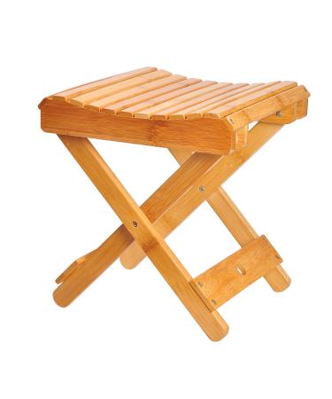 Ecrocy Bamboo Folding Step Stool for Shower, Leg Shaving & Foot Rest - Fully Assembled - 12" Height