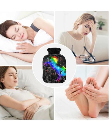 Black Marble Unicorn Heat Bottle - 1L Water Bag for Pain Relief & Warmth | Ideal for Neck Shoulder and Feet - Buy Online on GoSupps.com