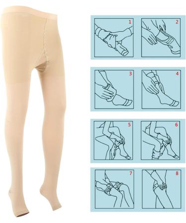 Breathable Thigh-High Compression Stockings for Women - Skin Color Open Toe Tights for Outdoor & Parties - First-Class Quality - Buy Online on GoSupps.com