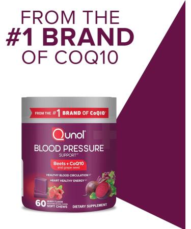 Qunol Beets Chews for Blood Pressure Support 3 in 1 Beets + CoQ10 + Grape Seed Extract Supports Healthy Blood Circulation & Heart Healthy Energy 60 Chews 60 Count (Pack of 1) - Buy Online on GoSupps.com