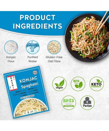 Nashi Shirataki Konjac Moyu Spaghetti - Vegan Keto Friendly Glucomannan Recipe | Odour Free, Fat Free & Low Calorie Diet | Ready to Eat (8 190g) - Buy Online on GoSupps.com