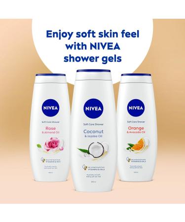 NIVEA Coconut & Jojoba Oil Shower Cream (500ml) Moisturising Body Wash with Coconut and Jojoba Oil Caring Body Wash for Women for Soft and Supple Skin - Buy Online on GoSupps.com