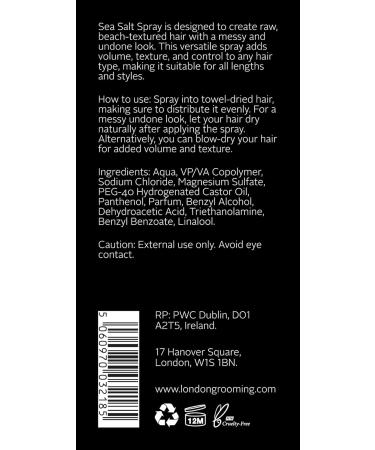 Hair Styling Agent Sea Salt Spray for Men - 2.0 Fl Oz (60ml) Firm Hold Matte Finish Volumizing Texturizing Beach Look 2 Fl Oz (Pack of 1) - Buy Online on GoSupps.com