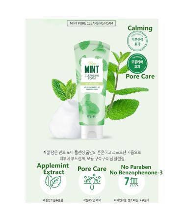 Mint Pore Korean Face Wash Cleansing Foam - Acne Prone Skin Facial Cleanser 130g | Kwailnara - Buy Online on GoSupps.com