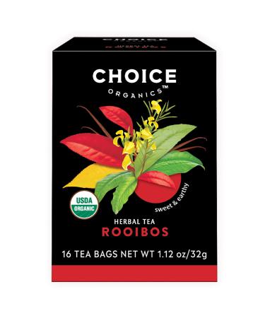 Choice Organics - Organic Rooibos Tea (1 Pack) - Fair Trade - Compostable - Caffeine Free - 16 Organic Herbal Tea Bags 16 Count (Pack of 1)