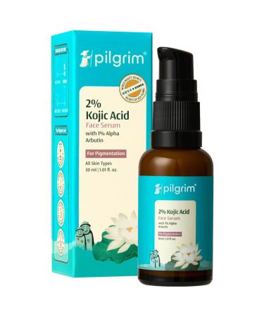 Pilgrim Face Serum for Uneven Tone & Dark Spots with 1% Alpha Arbutin | Lightweight Daily Serum for Smooth Even-Looking Skin | Suitable for All Skin Types | 1.01 Fl Oz (30ml)