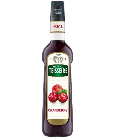 Mathieu Teisseire Cranberry Syrup for cocktail drinks with or without alcohol sodas teas lemonades 70cl bottle