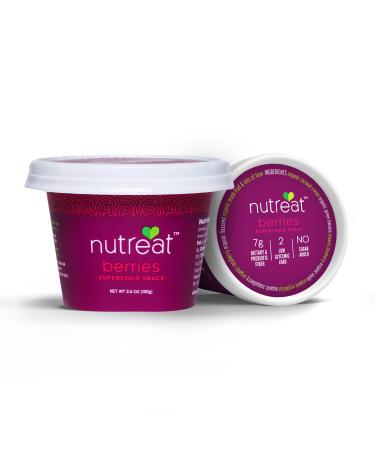 Nutreat Superfood Desserts to Satisfy Your Sweet Cravings - Creamy Fudge Consistency Made with Organic Ingredients - No Added Sugar, Gluten Free, Vegan & Keto Friendly - Berries, Pack of 6 Berries 3.5 Ounce (Pack of 6)