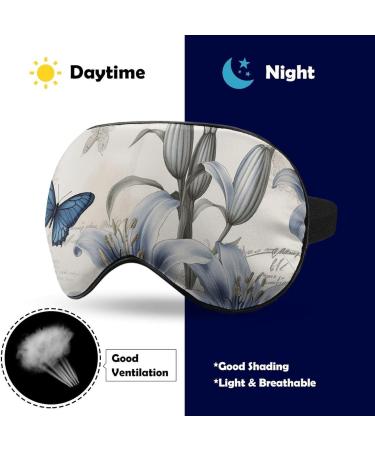 Soft Blue Flower Sleep Mask - Comfortable Eye Mask with Adjustable Strap for Men & Women - Ideal for Travel & Work - Buy Online on GoSupps.com