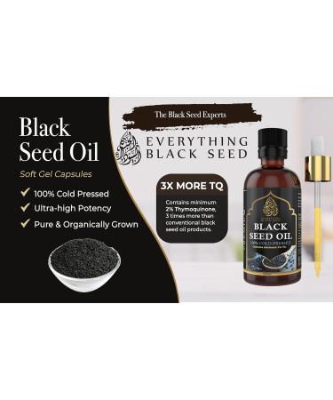 Turkish Black Seed Oil (Nigella Sativa Black Cumin) 100% Organic Cold Pressed 3X Thymoquinone- Glass Bottle (100ml) - Buy Online on GoSupps.com