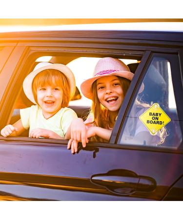 Cobee Baby on Board Car Safety Sign 2 Pcs - Double Suction Cups - Window Cling - Reusable Sticker (Style-A) - Buy Online on GoSupps.com