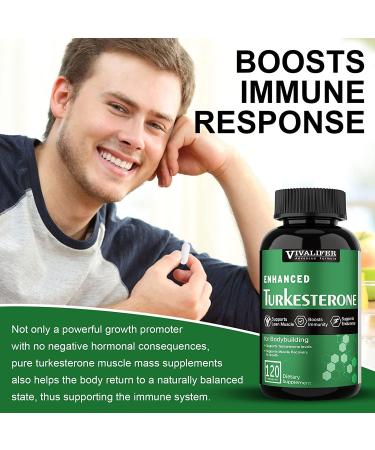 Turkesterone 1000mg Muscle Building & Mood Boost Supplement - 2 Pack, 240 Vegan Capsules, Male Strength Enhancer & Immune Support - Buy Online on GoSupps.com
