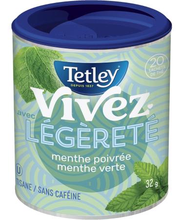Tetley Live Cool Herbal Tea - 20 Tea Bags 32 Grams Naturally Caffeine Free Peppermint & Spearmint 20 Count (Pack of 1) - Buy Online on GoSupps.com