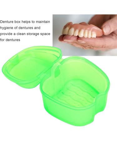 Denture Bath Case Box - Colored Storage Container for False Teeth with Strainer Basket (Green) | International Shipping Available - Buy Online on GoSupps.com