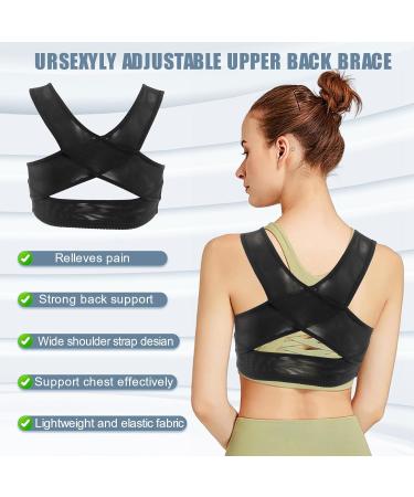 Retasica Ladies Women Adjustable Shoulder Back Posture Corrector Chest Brace Support Belt-Black-M - Buy Online on GoSupps.com
